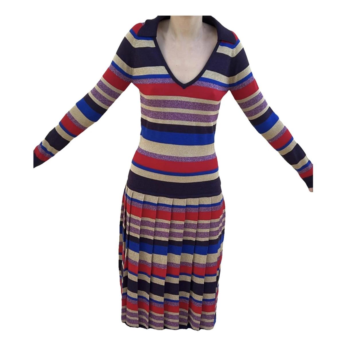 Pre-owned Stella Jean Wool Mid-length Dress In Multicolour