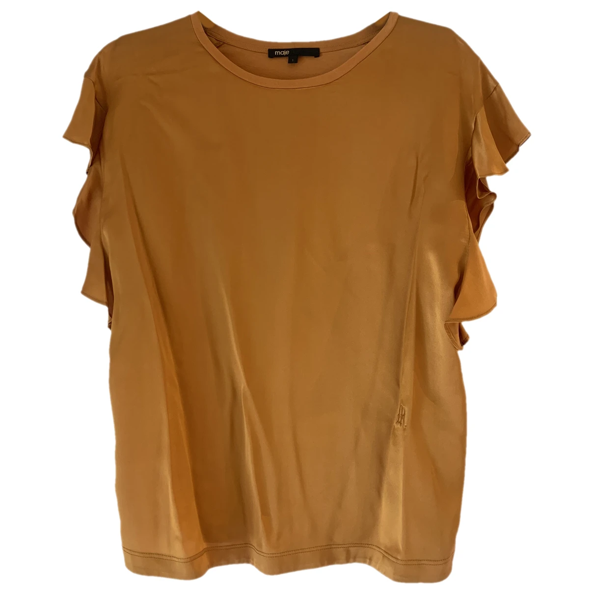 Pre-owned Maje Silk T-shirt In Orange
