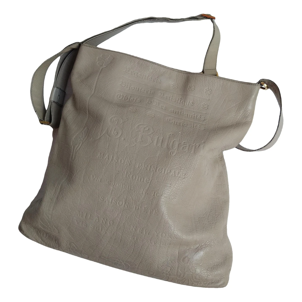 Pre-owned Bvlgari Leather Crossbody Bag In Grey