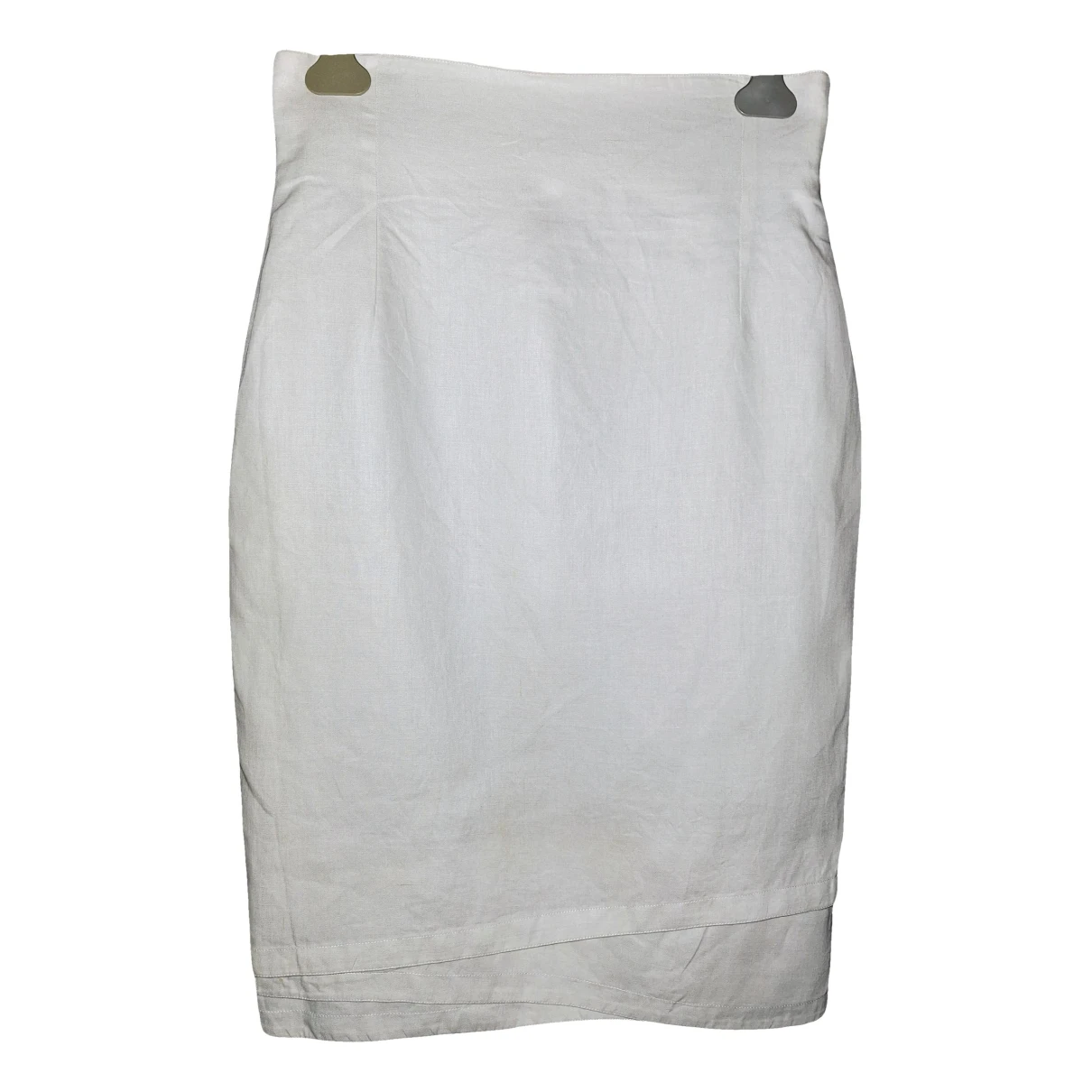 Pre-owned Versace Linen Skirt In White