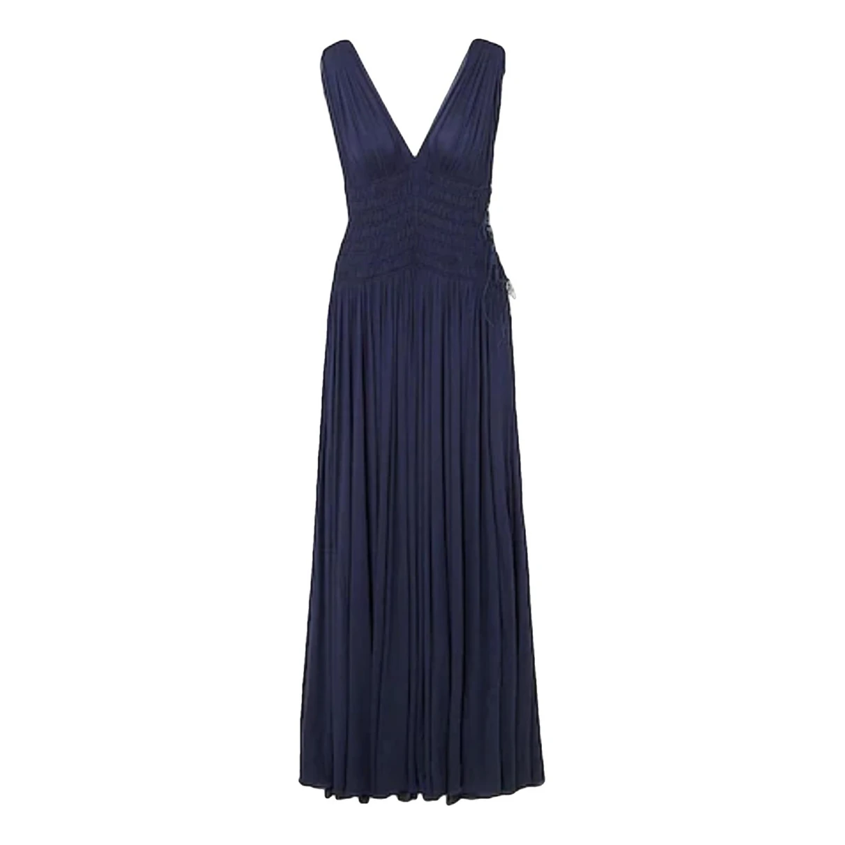 Pre-owned Alaïa Maxi Dress In Navy