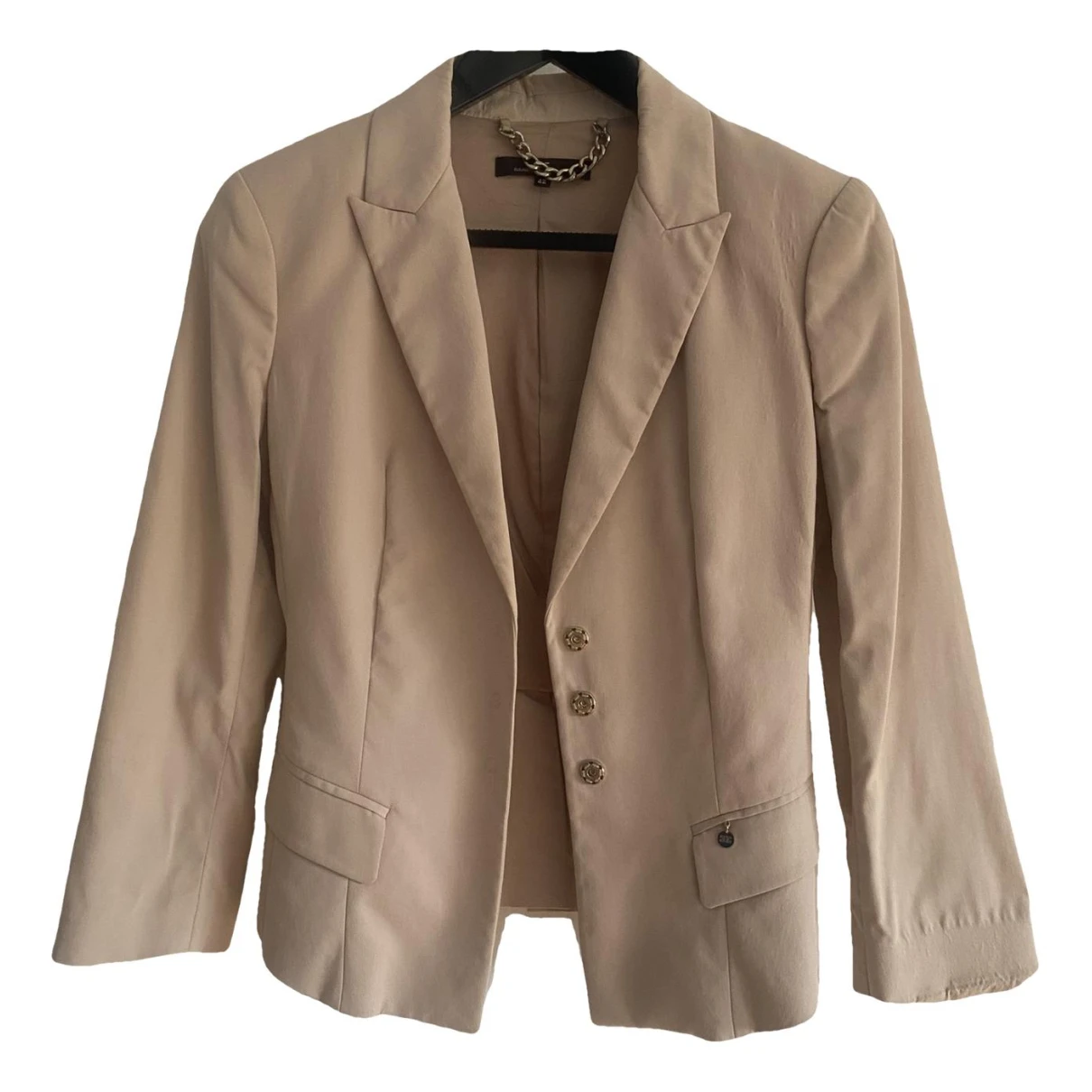 Pre-owned Elisabetta Franchi Suit Jacket In Beige