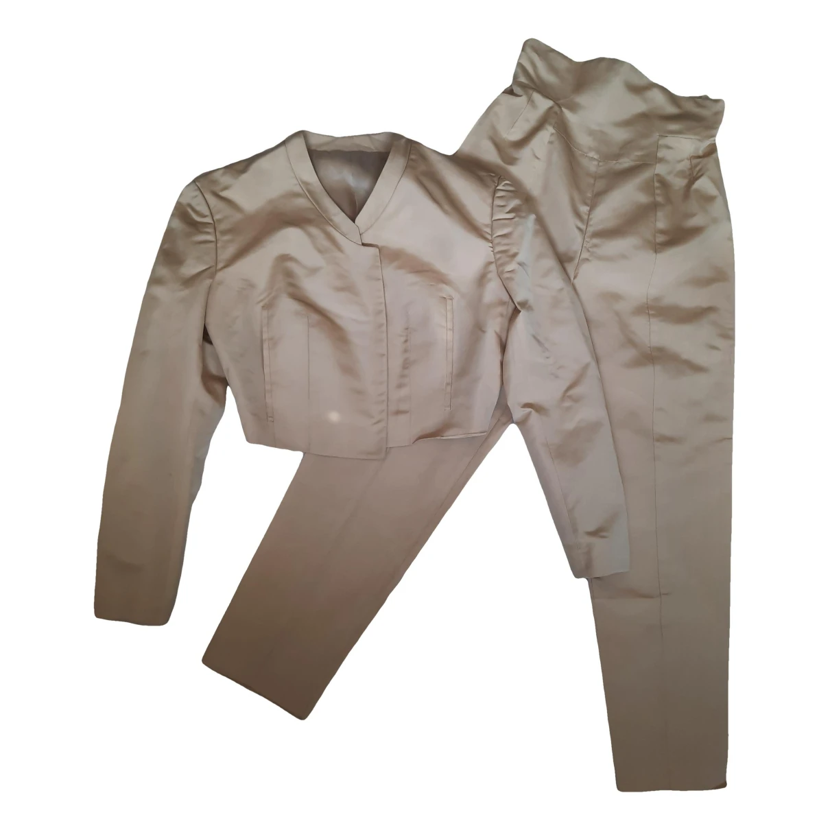 Pre-owned Helmut Lang Silk Suit Jacket In Beige