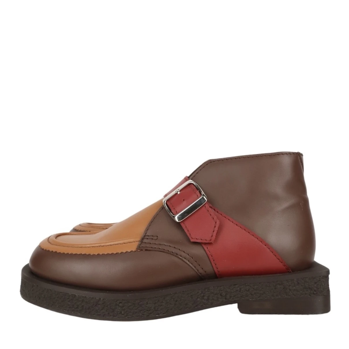 Pre-owned Ahluwalia Leather Ankle Boots In Multicolour