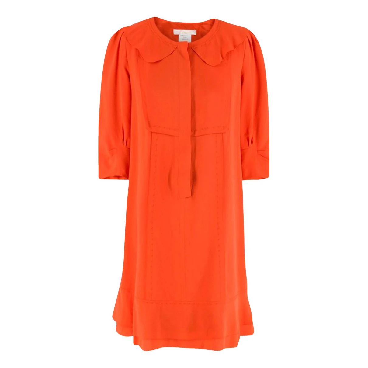 Pre-owned Chloé Silk Dress In Orange