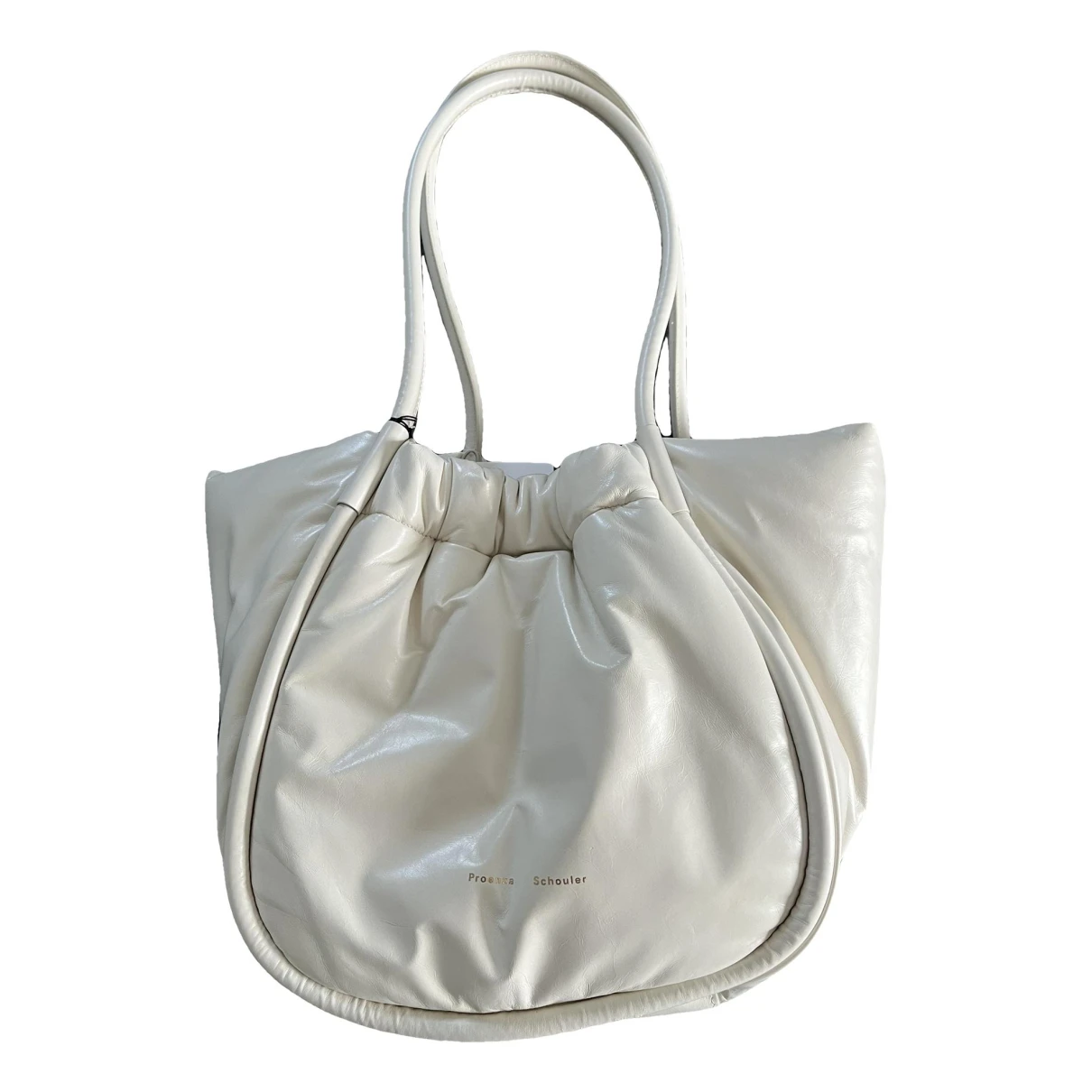 Pre-owned Proenza Schouler Ruched Leather Handbag In White