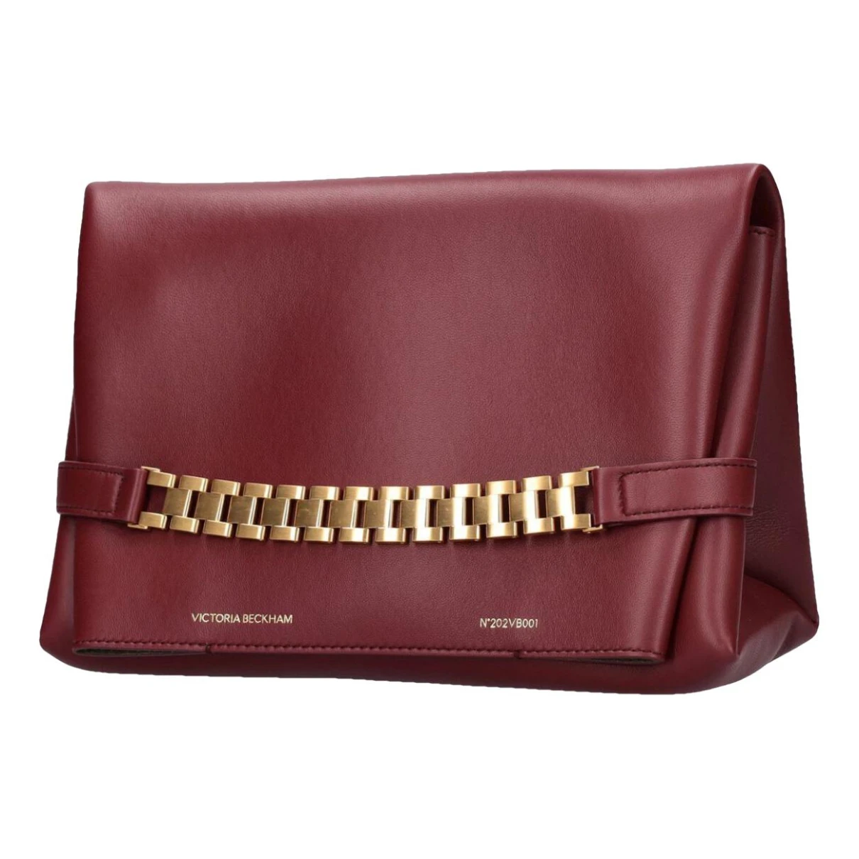 Pre-owned Victoria Beckham Leather Clutch Bag In Burgundy
