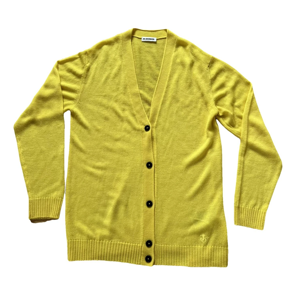 Pre-owned Jil Sander Wool Cardigan In Yellow