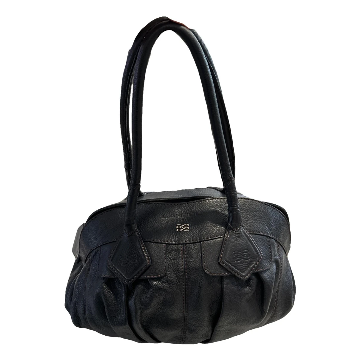 Pre-owned Lancel Gousset Leather Handbag In Brown