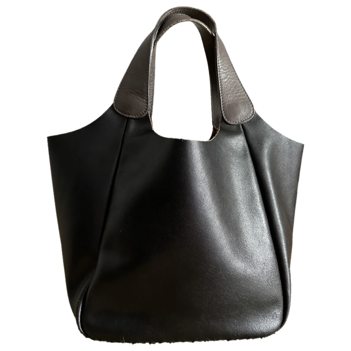 Pre-owned Cruciani Leather Handbag In Black
