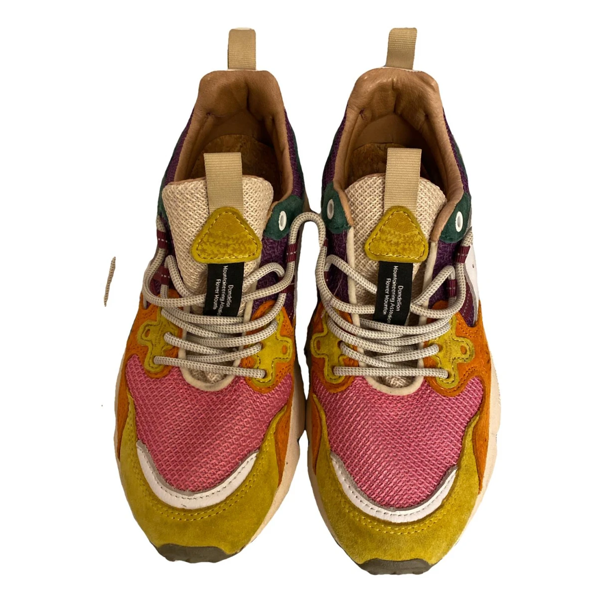 Pre-owned Flower Mountain Leather Trainers In Multicolour
