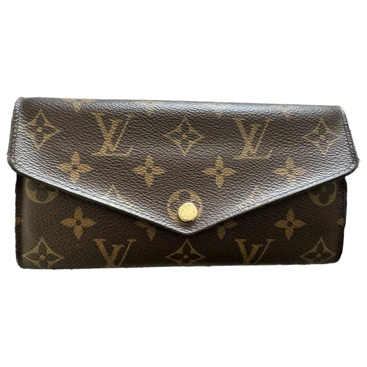 Pre-owned Louis Vuitton Sarah Cloth Wallet In Brown