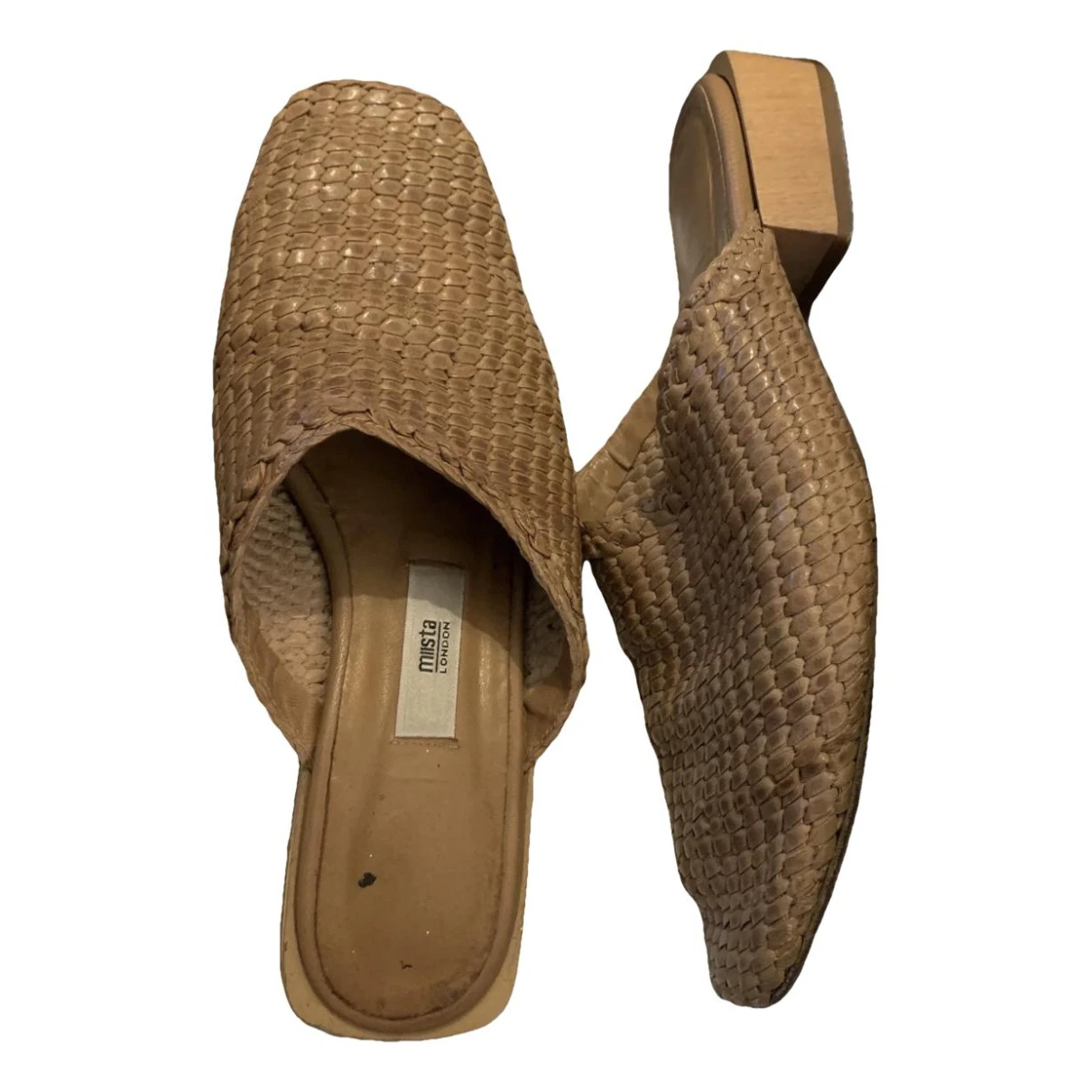 Pre-owned Miista Leather Mules In Beige
