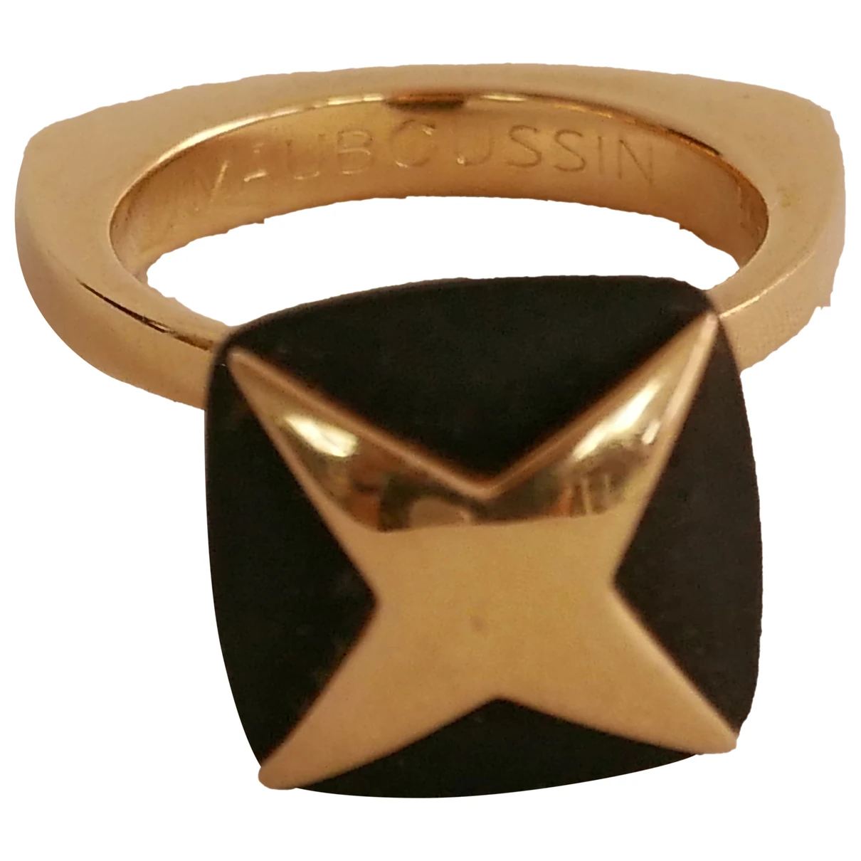 Pre-owned Mauboussin Etoiles Divines Yellow Gold Ring In Black