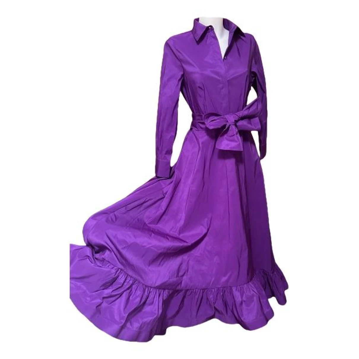Pre-owned Carolina Herrera Maxi Dress In Purple