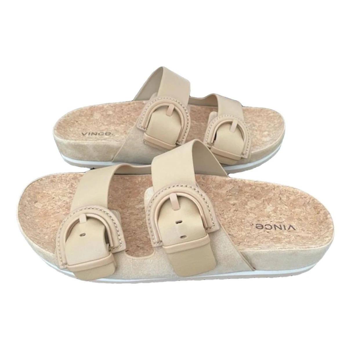 Pre-owned Vince Leather Sandal In Beige