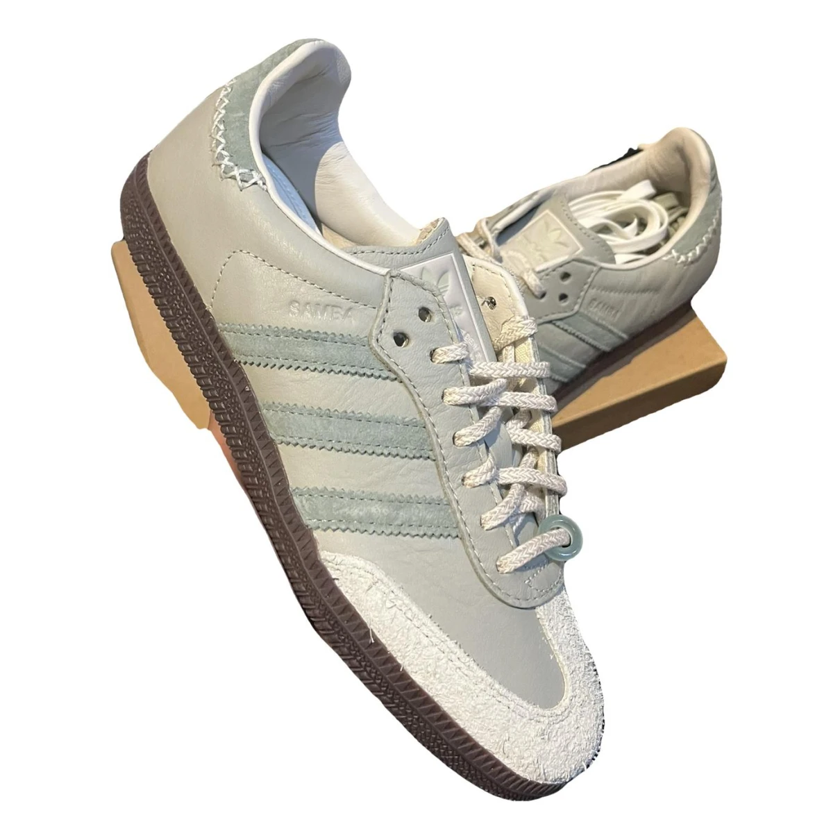 Pre-owned Adidas Originals Samba Leather Trainers In Green