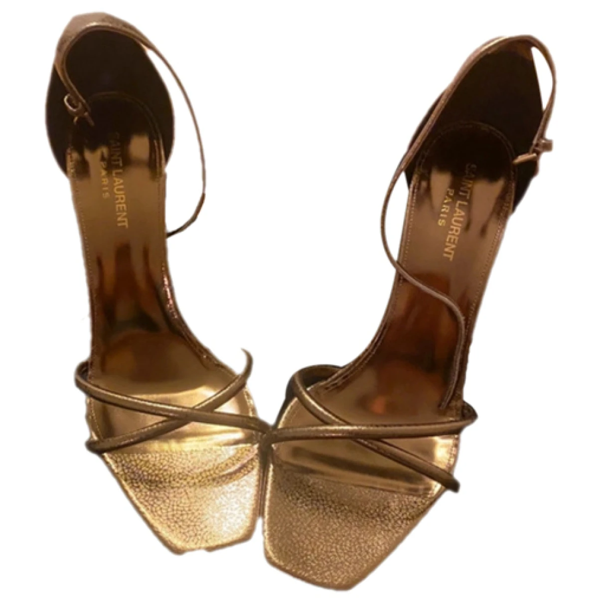 Pre-owned Saint Laurent Leather Heels In Gold