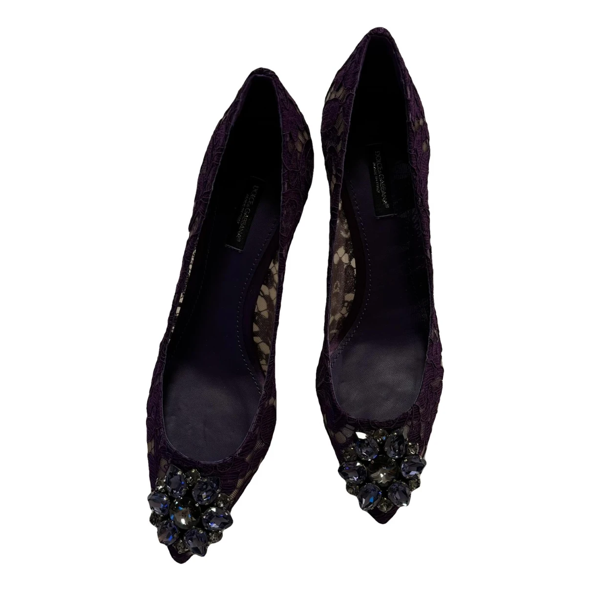 Pre-owned Dolce & Gabbana Cloth Heels In Purple