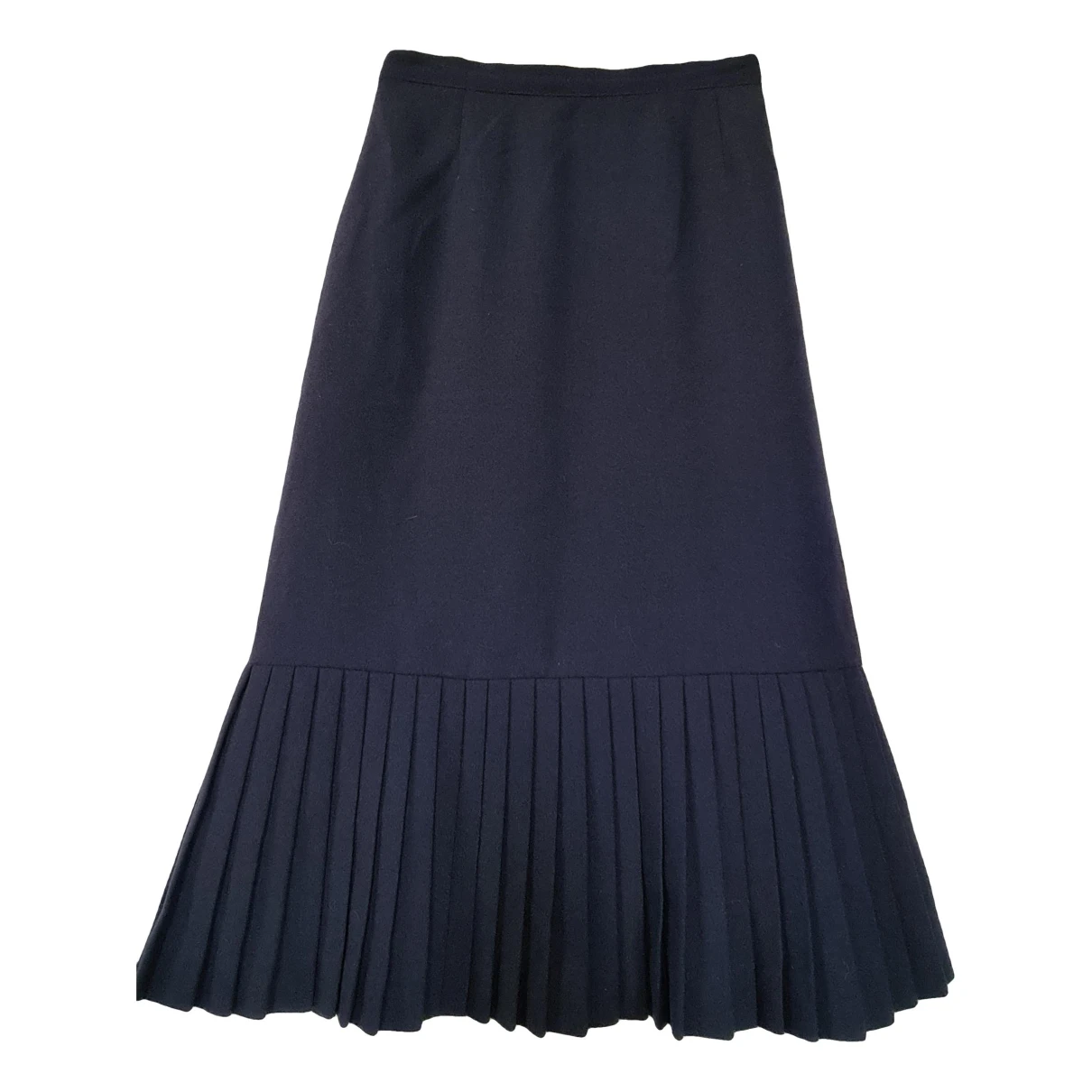 Pre-owned Michele Wool Maxi Skirt In Navy