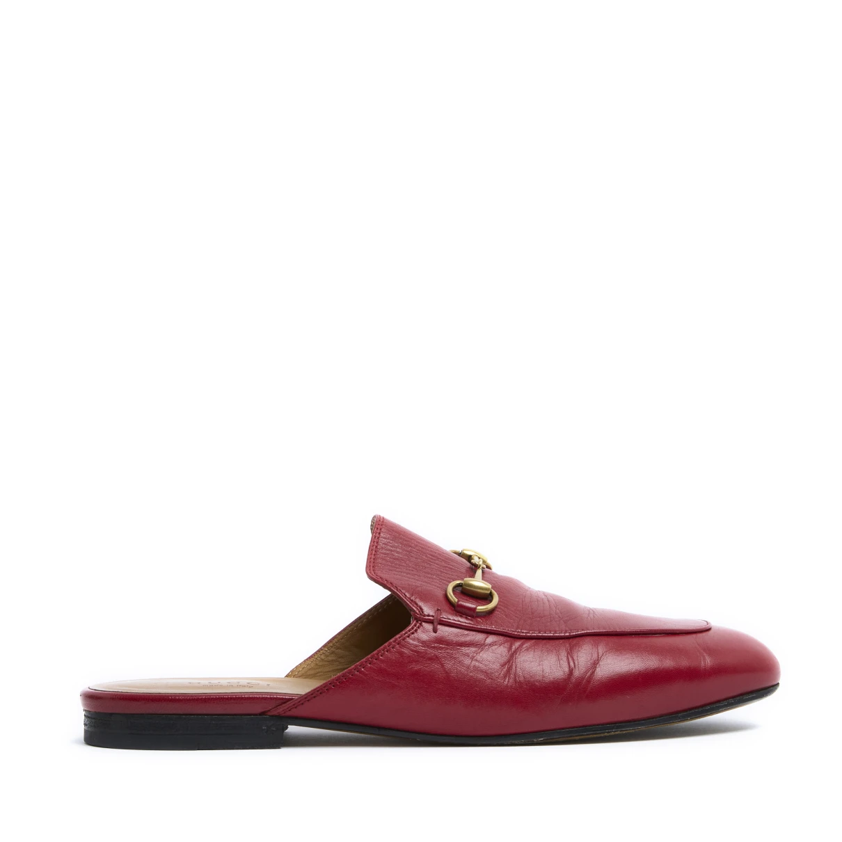 Pre-owned Gucci Princetown Leather Flats In Red