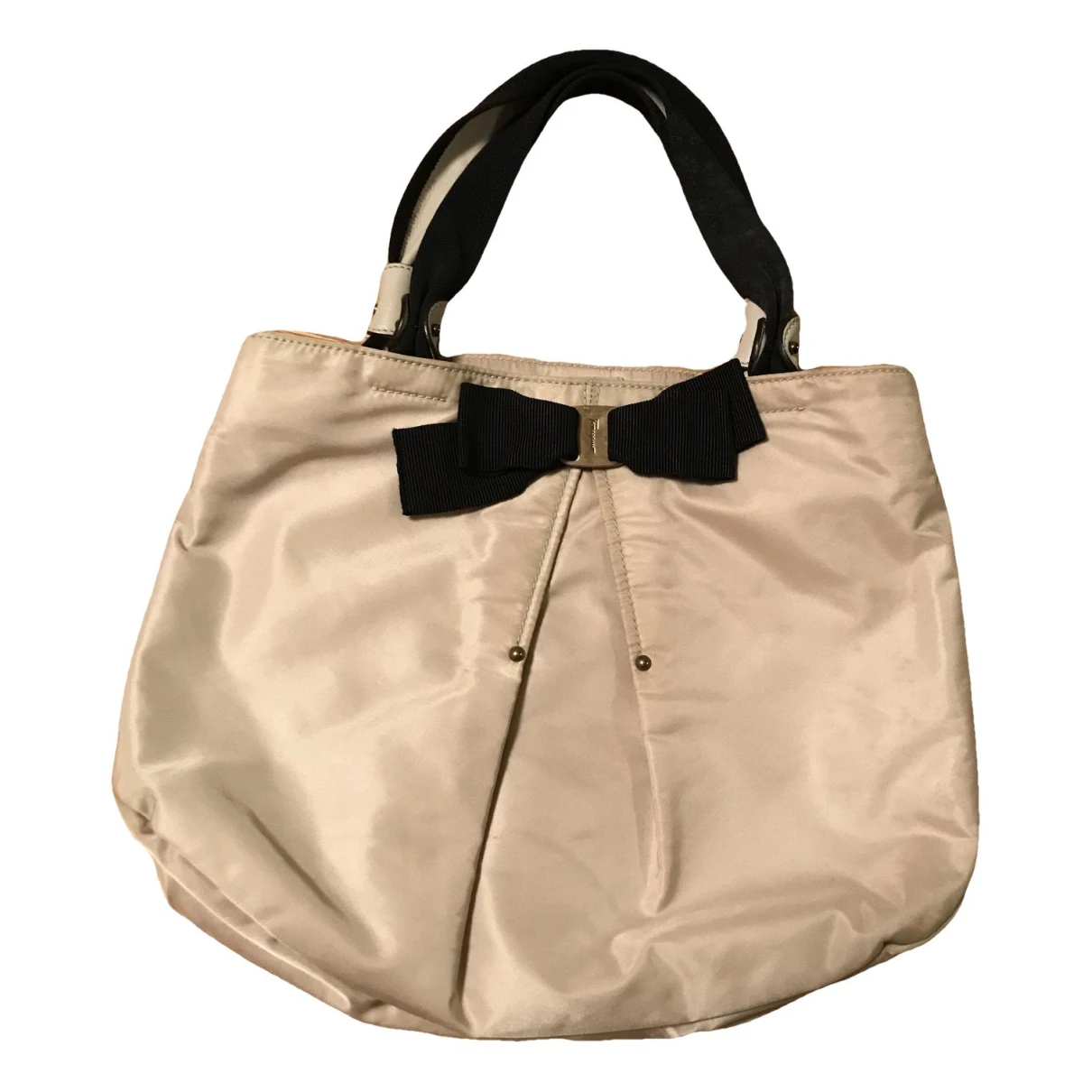 Pre-owned Ferragamo Cloth Handbag In Beige