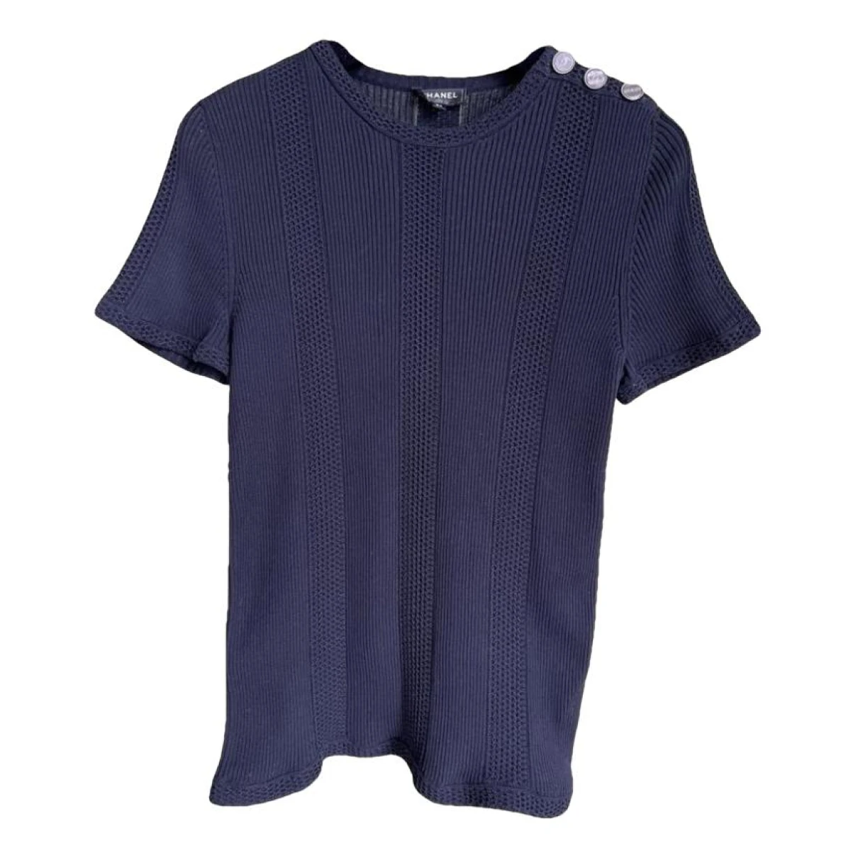 Pre-owned Chanel Cashmere T-shirt In Blue