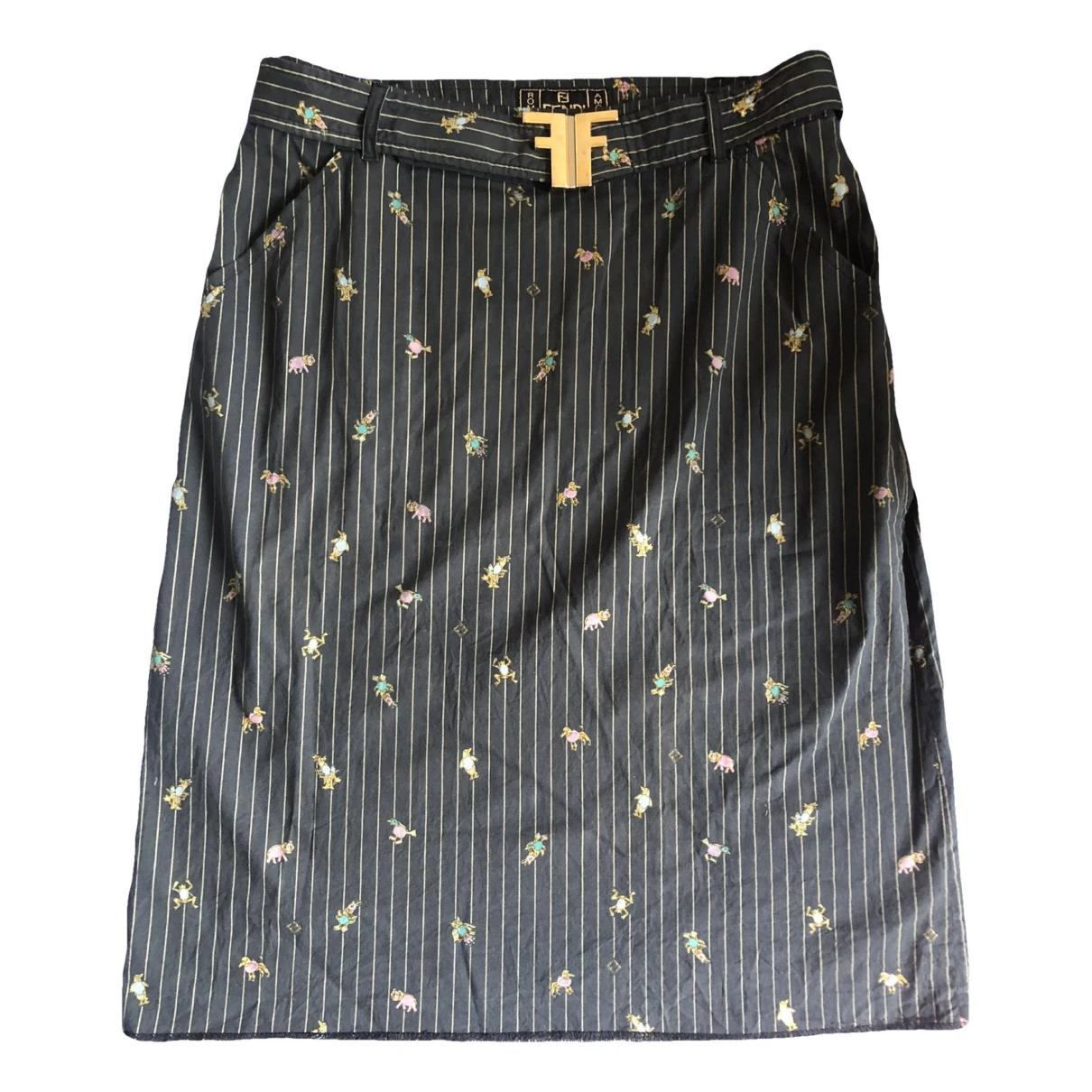 Pre-owned Fendi Mid-length Skirt In Navy