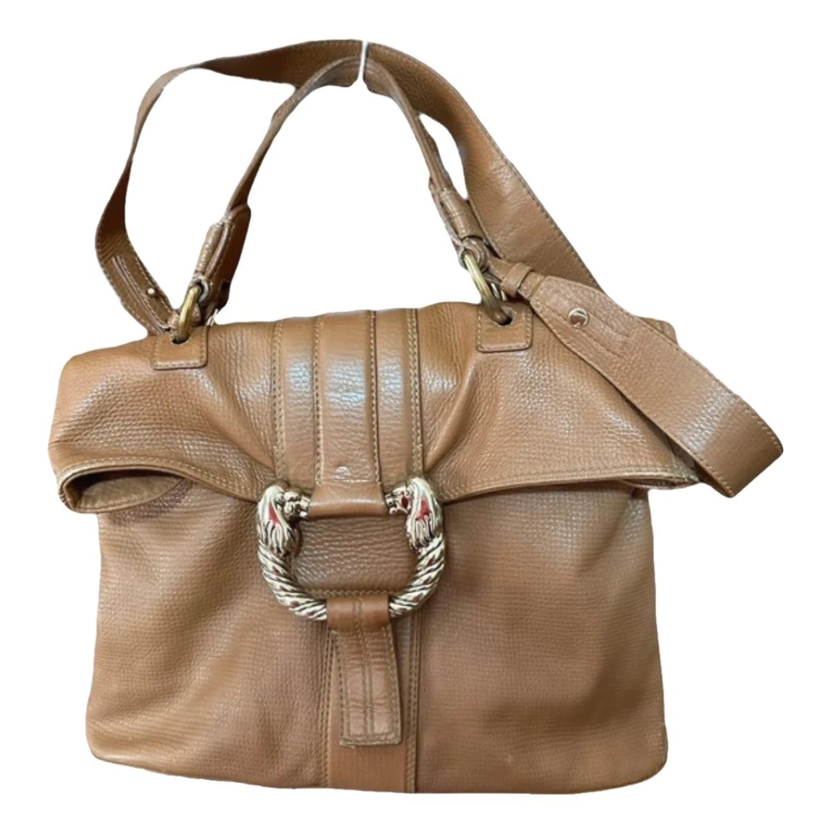 Pre-owned Bvlgari Leather Handbag In Camel