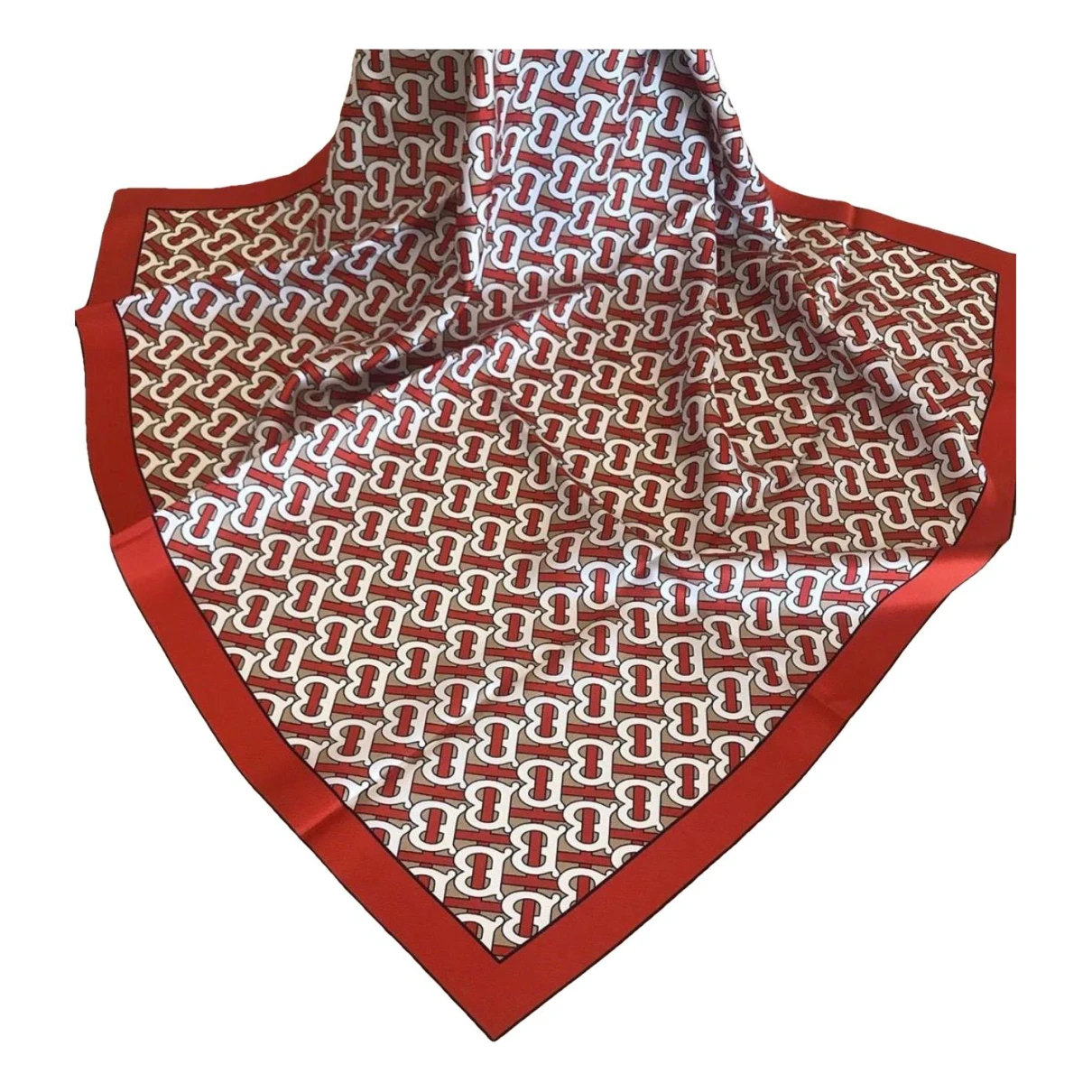 Pre-owned Burberry Silk Neckerchief In Red