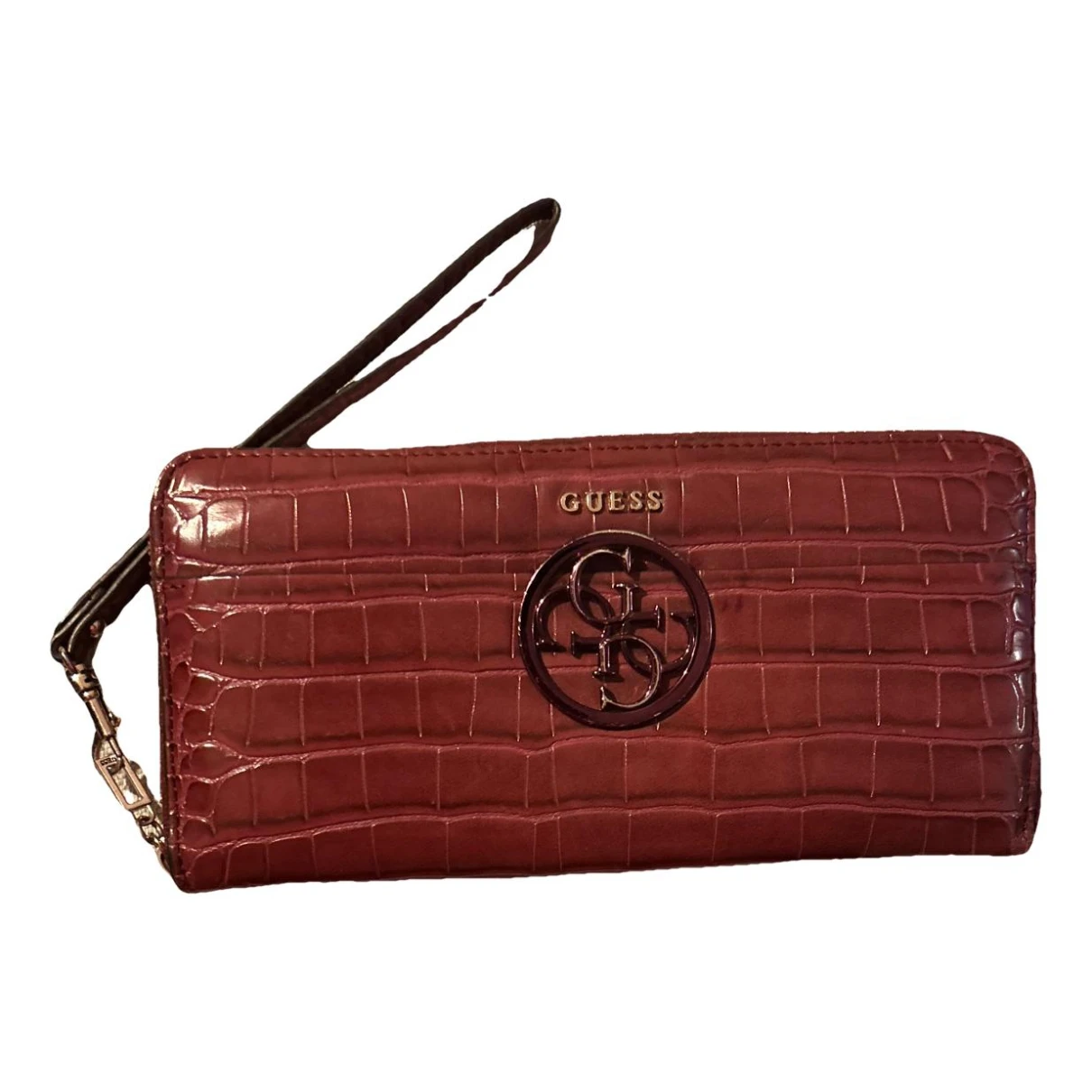 Pre-owned Guess Leather Wallet In Pink