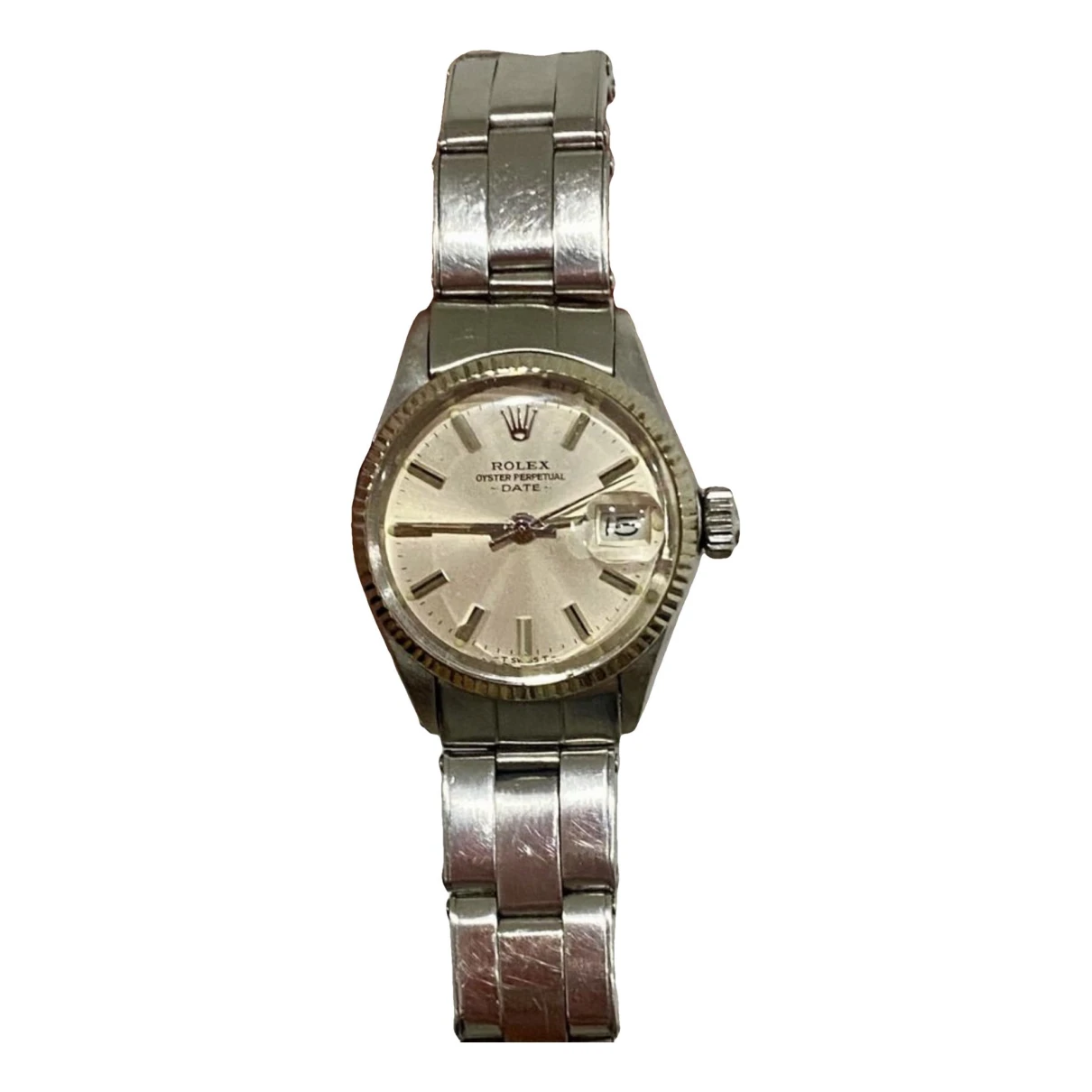Pre-owned Rolex Lady Oyster Perpetual 26mm Watch In Silver