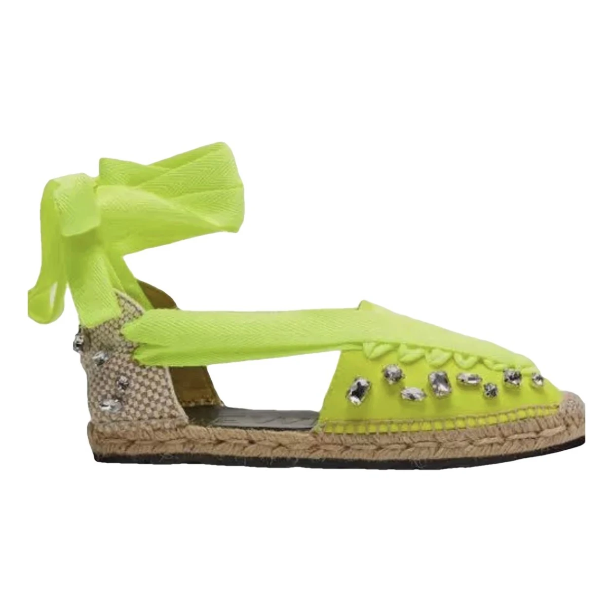 Pre-owned Loewe Cloth Sandals In Yellow