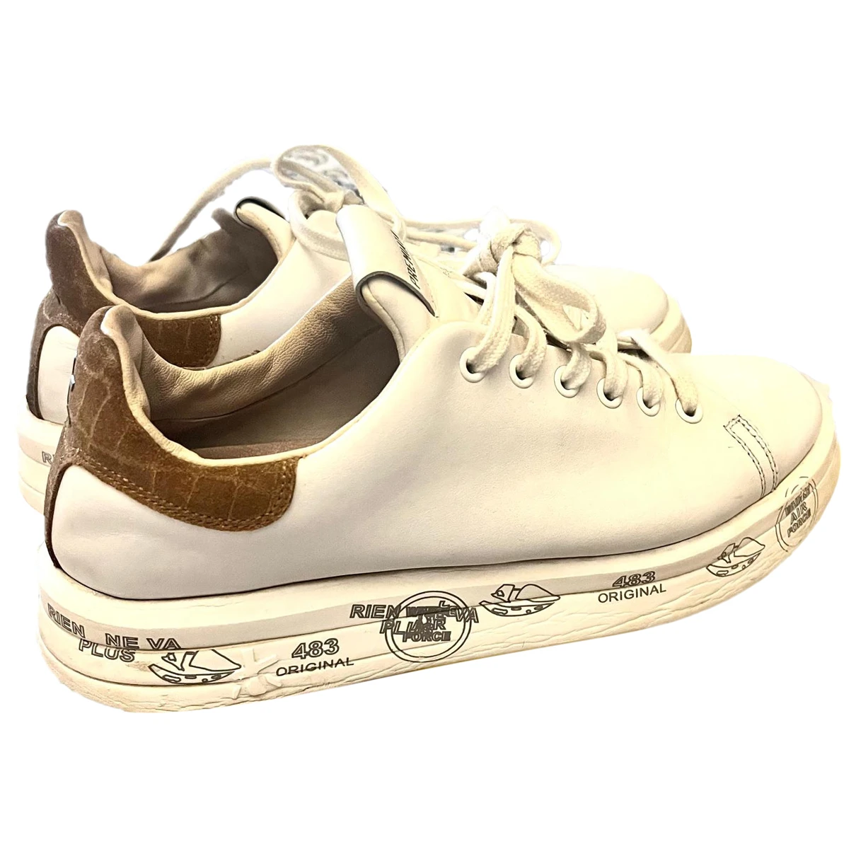 Pre-owned Premiata Leather Flats In White