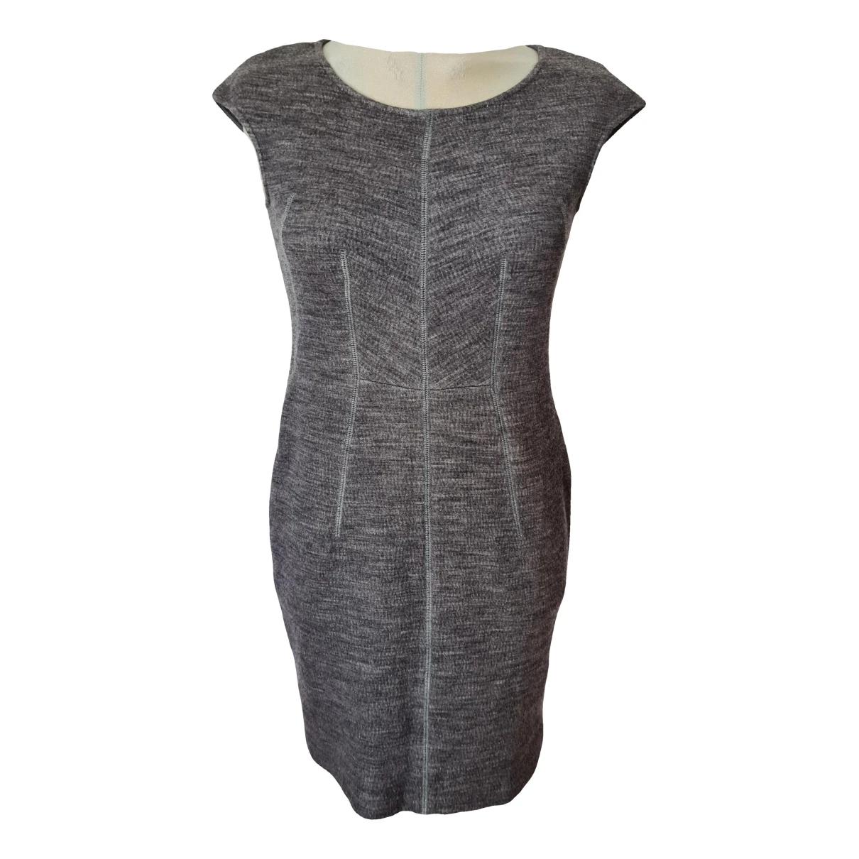 Pre-owned Luisa Cerano Wool Mid-length Dress In Grey