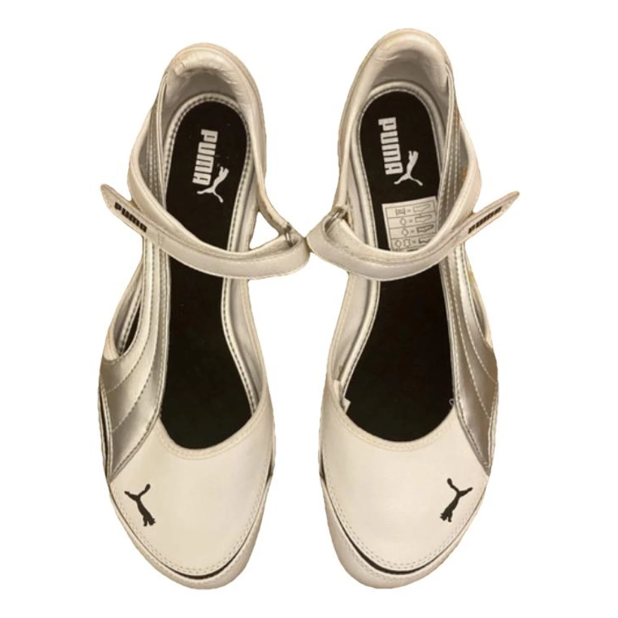 Pre-owned Puma Leather Ballet Flats In White
