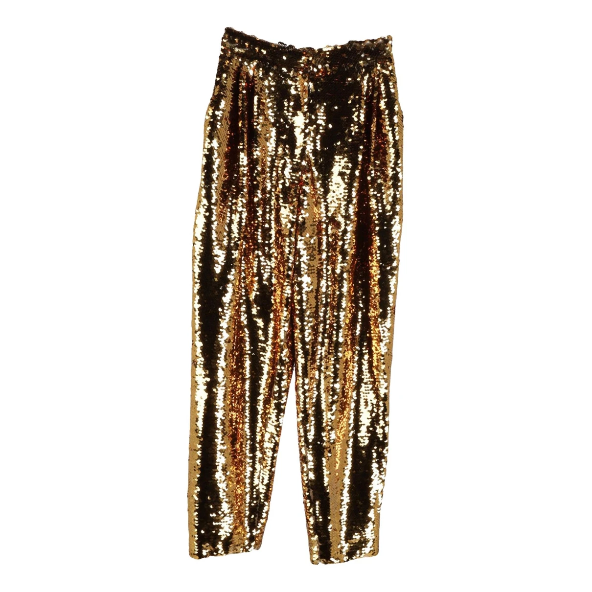 Pre-owned Dolce & Gabbana Straight Pants In Gold