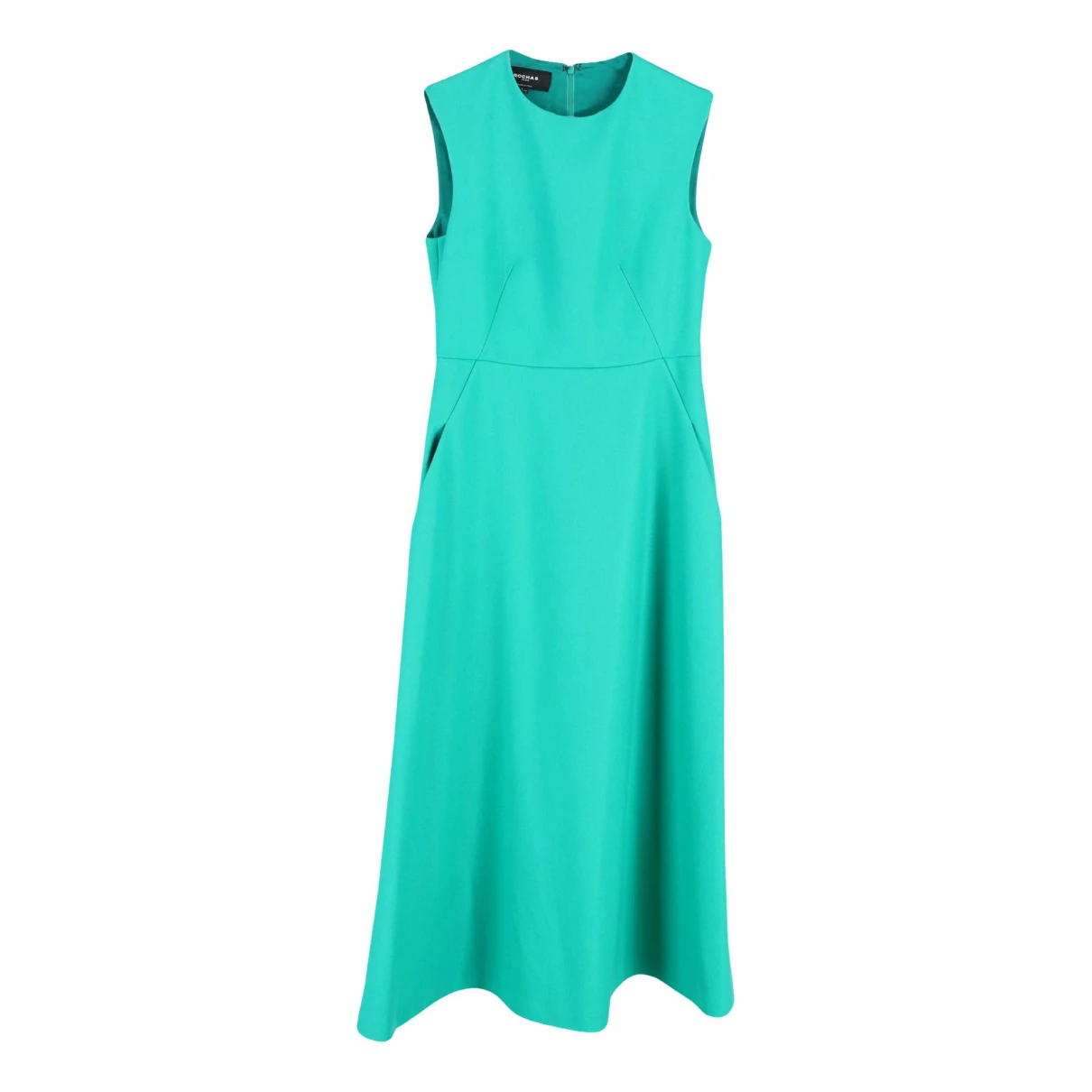 Pre-owned Rochas Wool Dress In Turquoise
