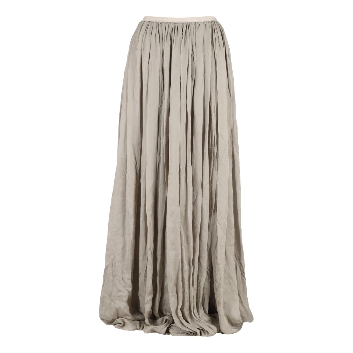 Pre-owned Lanvin Silk Maxi Skirt In Grey