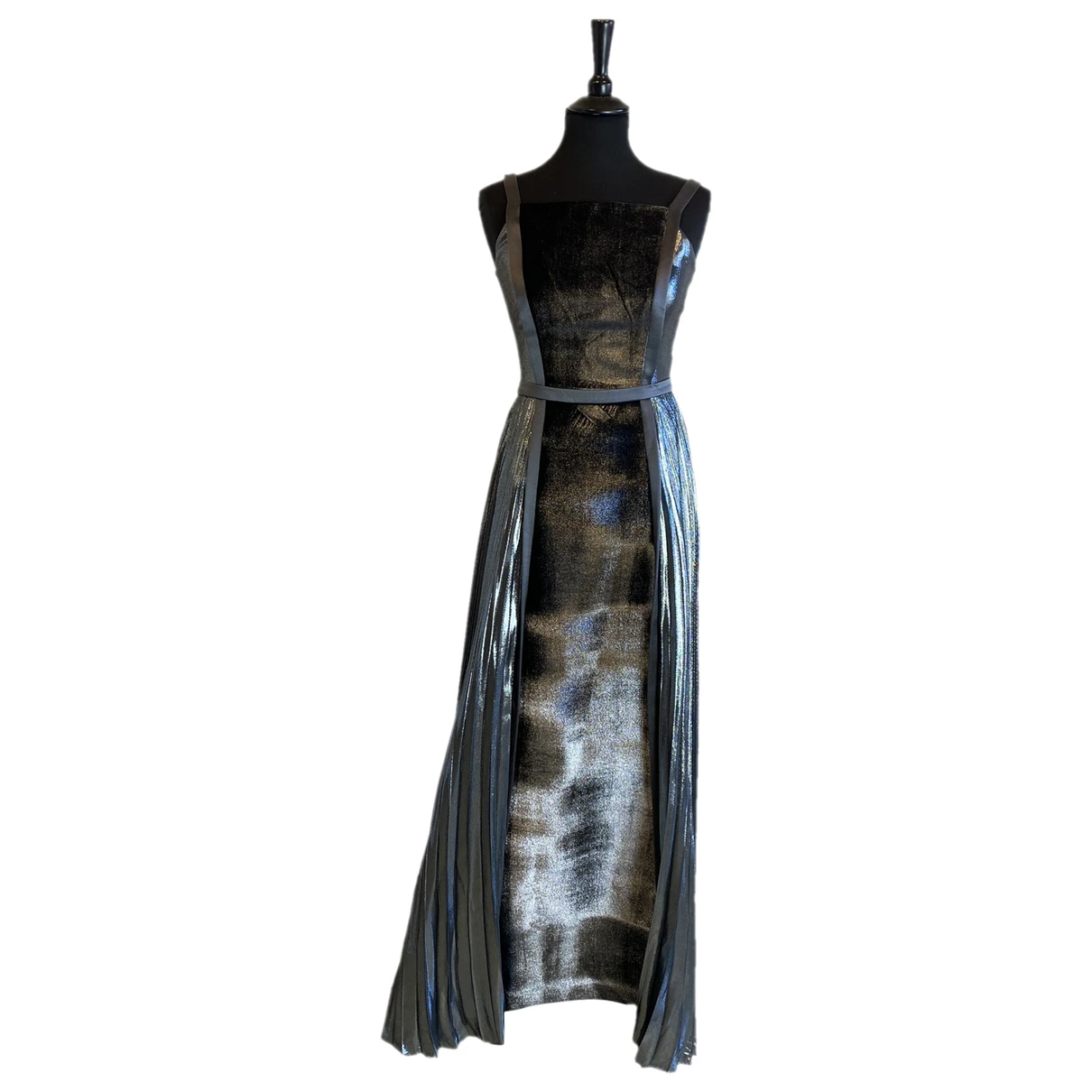 Pre-owned Alberta Ferretti Silk Maxi Dress In Anthracite