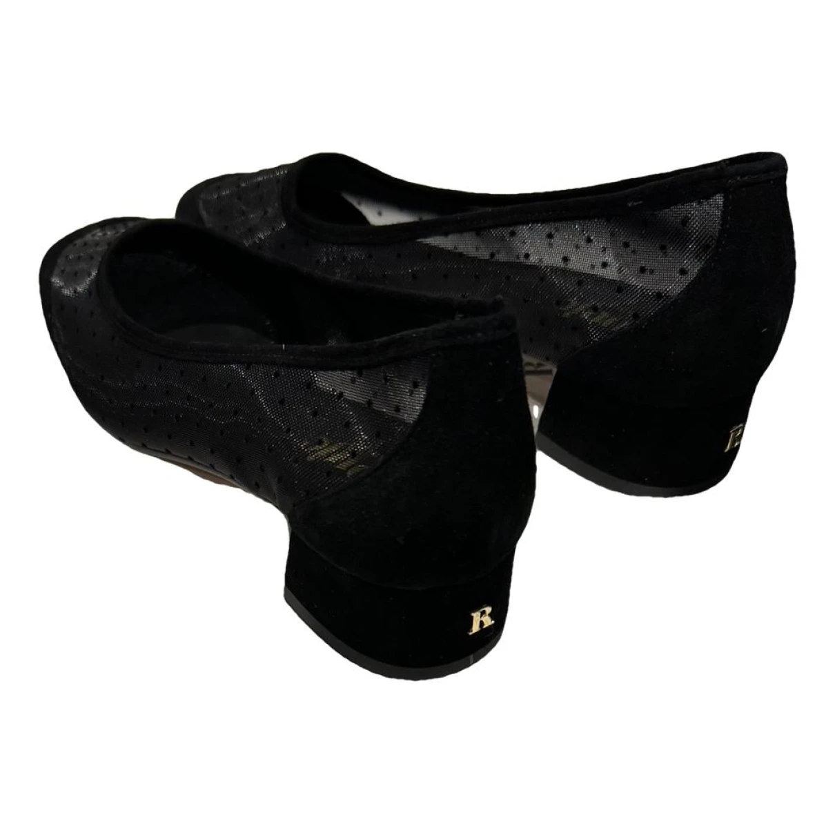 Pre-owned Rouje Flats In Black
