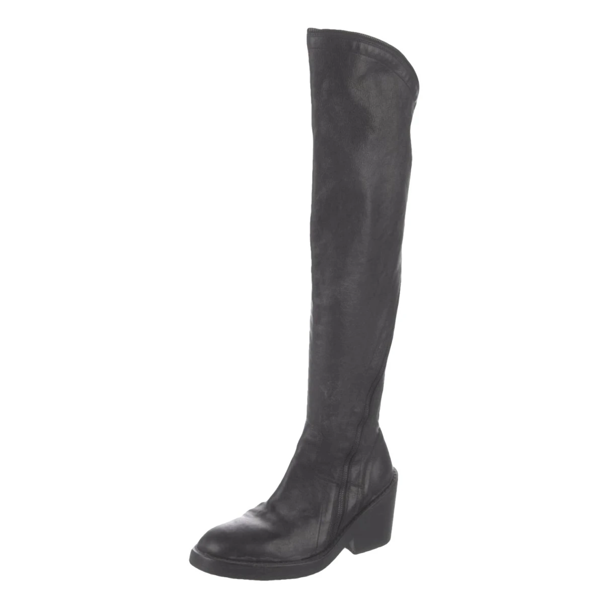 Pre-owned Ann Demeulemeester Leather Riding Boots In Black