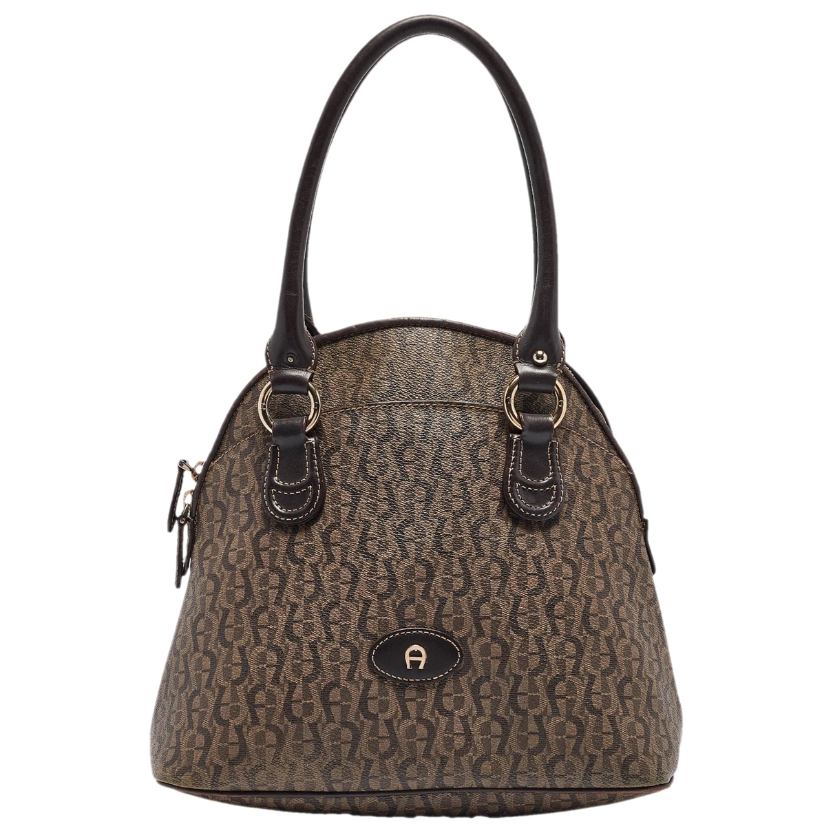 Pre-owned Aigner Leather Satchel In Brown