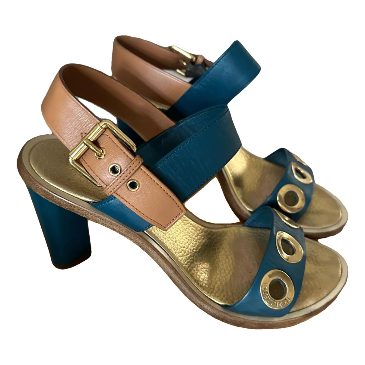 Pre-owned Louis Vuitton Leather Sandal In Blue
