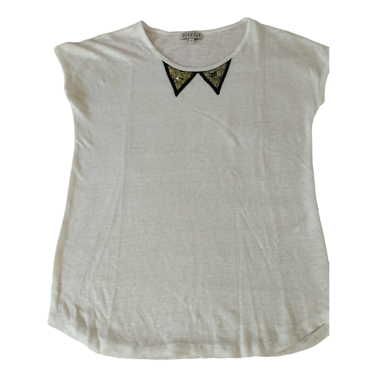 Pre-owned Claudie Pierlot Linen T-shirt In White