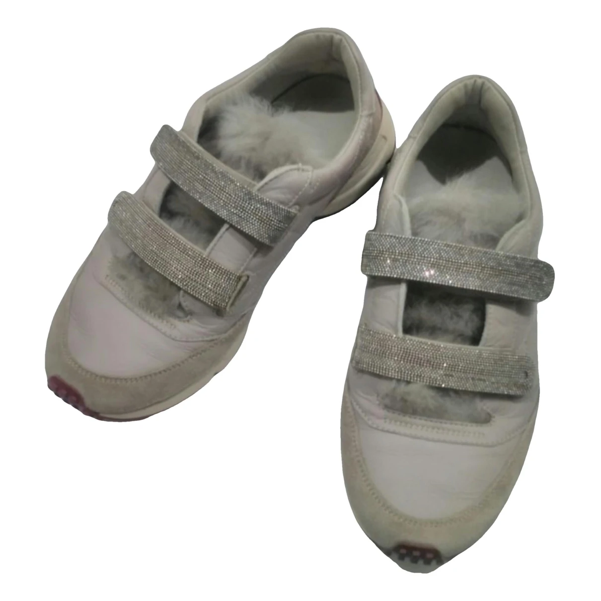 Pre-owned Brunello Cucinelli Leather Trainers In Grey