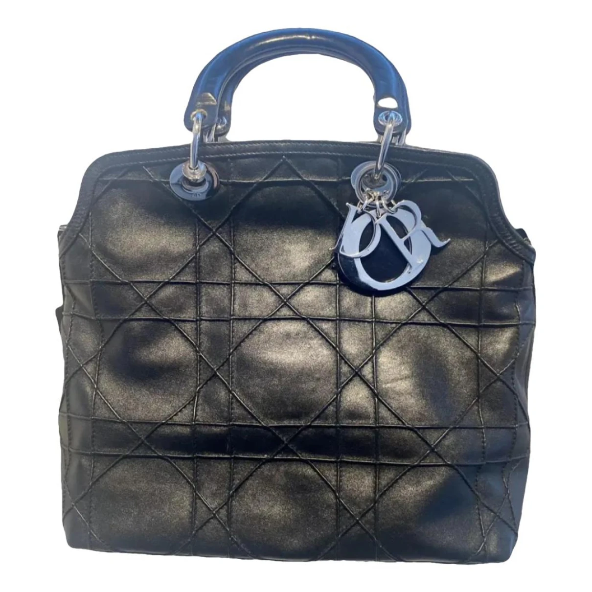 Pre-owned Dior Granville Leather Handbag In Black