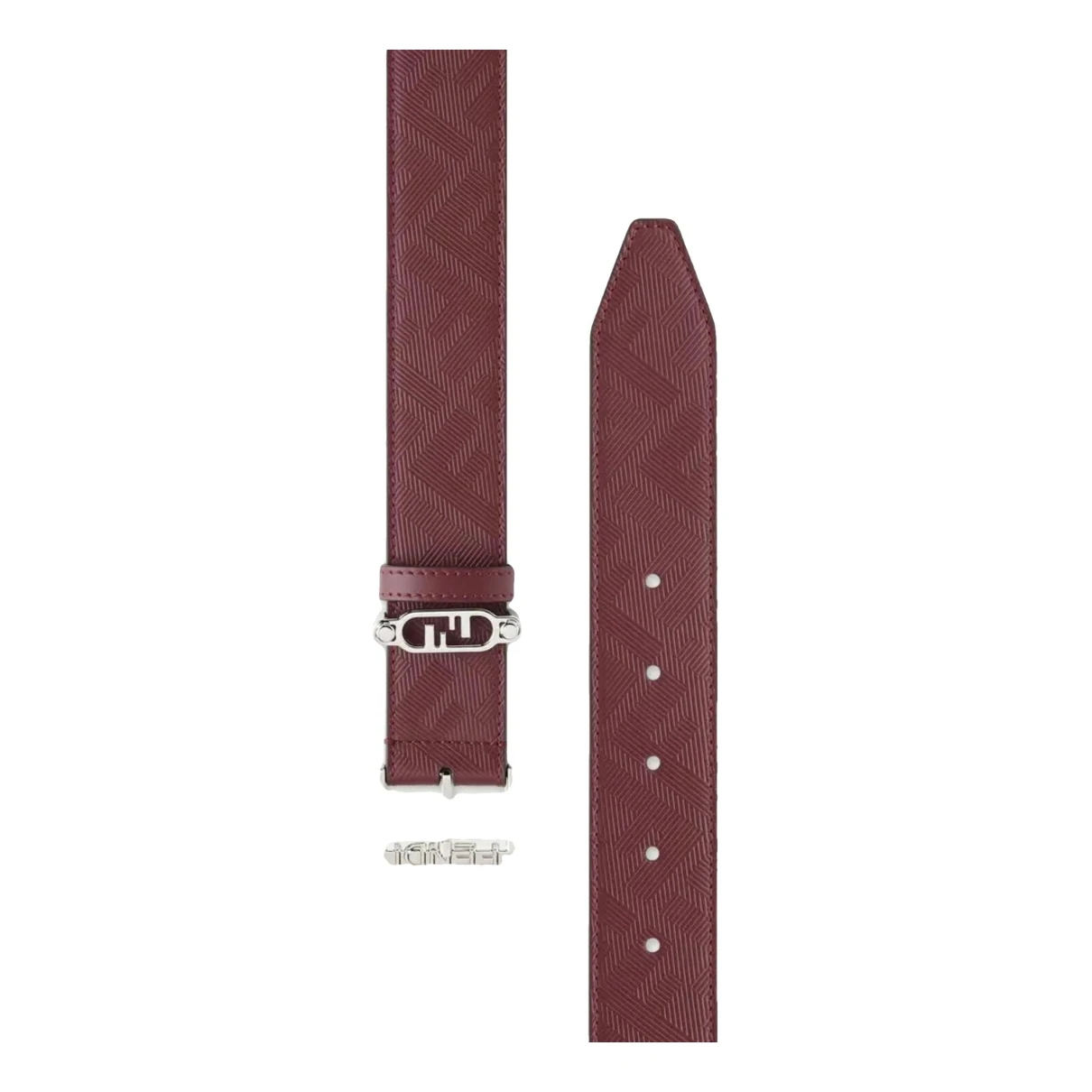 Pre-owned Fendi Leather Belt In Burgundy