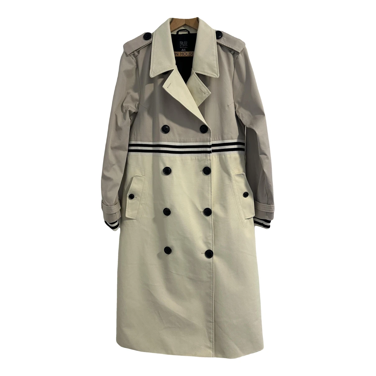 Pre-owned P.e Nation Trench Coat In Beige