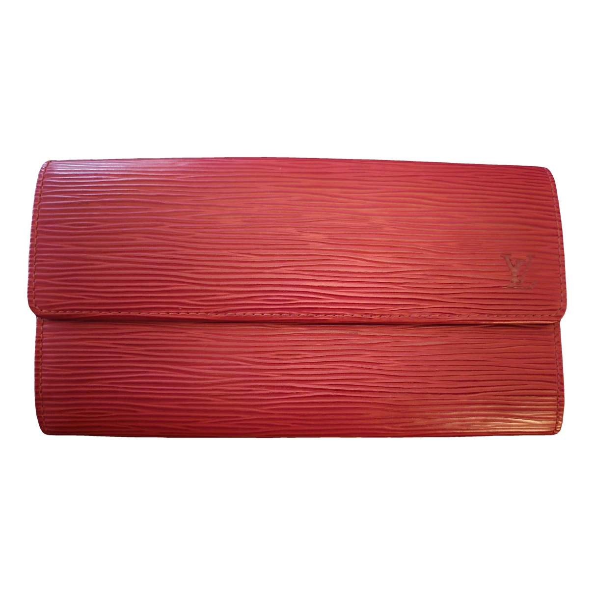 Pre-owned Louis Vuitton Sarah Leather Wallet In Red